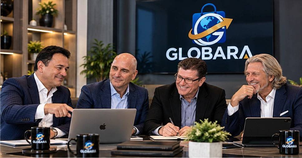 The four GLOBARA founding leaders pictured around a conference table